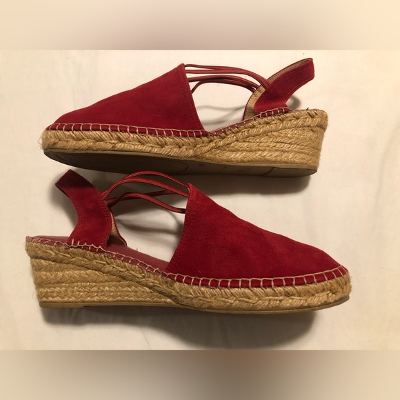 Toni Pons Origins,Tremp red suede espadrille wedge,sling back,look brand new, 10 - Picture 4 of 10